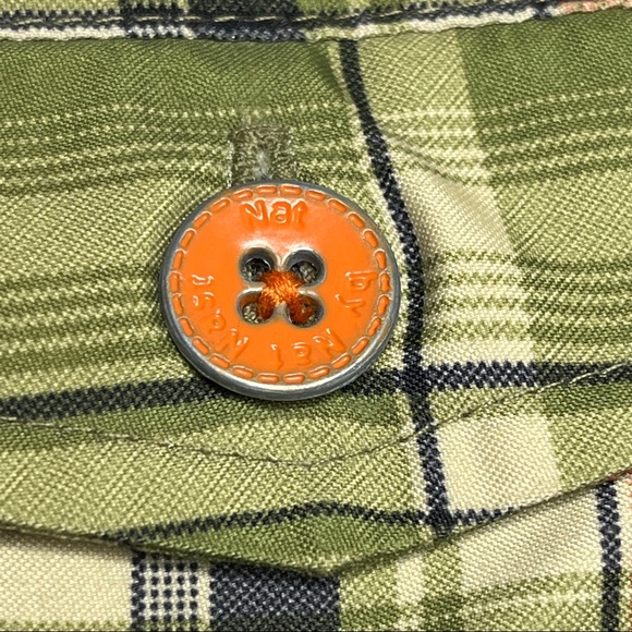 Nat Nast Green Plaid Swim Trunks Size M Tie Front Pocket Lined Elastic Retro - Picture 4 of 8